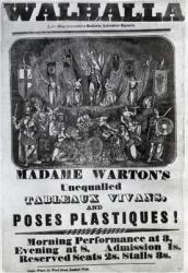 Handbill advertising 'Madame Warton's Unequalled Tableaux Vivans and Poses Plastiques', c.1847 (litho) | Obraz na stenu