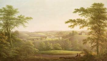 Easby Hall and Easby Abbey with Richmond, Yorkshire, in the Background, c.1790-1810 (oil on canvas) | Obraz na stenu
