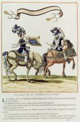 Turkish Drummer and Trumpeter, part of the Carousel Given by Louis XIV (1638-1715) in Front of the Tuileries, 5th June 1662 (coloured engraving) | Obraz na stenu