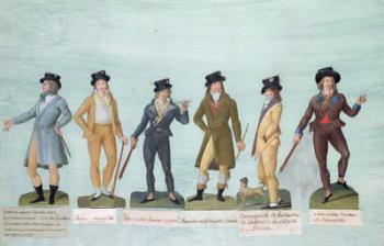 Fol.43 Fashionable dress for men during the period of the French Revolution (gouache) | Obraz na stenu