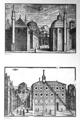 Streets and mosques of Constantinople, 1570 (woodcut) | Obraz na stenu