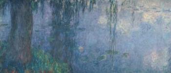 Waterlilies: Morning with Weeping Willows, detail of the left section, 1914-18 (oil on canvas) (see also 71321-22) | Obraz na stenu