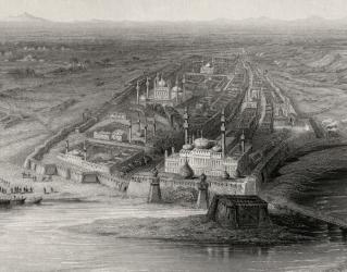 Panoramic view of New and Old Delhi, India (engraving) | Obraz na stenu