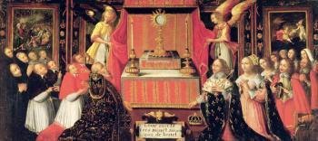 Louis XIII (1601-43) Anne of Austria (1601-66) Infanta of Spain and Gaston de France (1608-60) Duke of Orleans before the Holy Sacrament (oil on canvas) | Obraz na stenu
