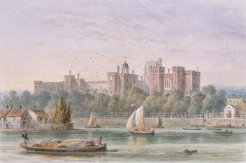 View of Lambeth Palace from the Thames, 1837 (w/c on paper) | Obraz na stenu