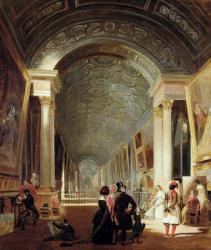 View of the Grande Galerie of the Louvre, 1841 (oil on canvas) | Obraz na stenu