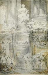 The Fountain on the Rue de Grenelle, 1777 (pen & ink and w/c on paper) | Obraz na stenu