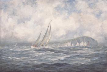 Off the Needles, Isle of Wight, 1997 (oil on canvas) | Obraz na stenu