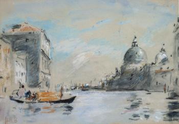 The Grand Canal and Church of Santa Maria della Salute, Venice (watercolour) | Obraz na stenu