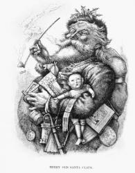 Merry Old Santa Claus, engraved by the artist, 1889 (b/w engraving) | Obraz na stenu