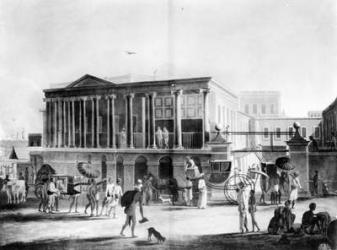 Manufactory and Bazaar, Calcutta House, engraved by Francis Jukes, 1795 (engraving) | Obraz na stenu