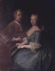 Karl-Heinrich Graun and his wife Anna-Louise, c.1735 (oil on canvas) | Obraz na stenu