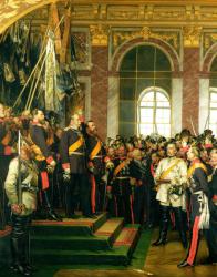 The Proclamation of Wilhelm as Kaiser of the new German Reich, in the Hall of Mirrors at Versailles on 18th January 1871, painted 1885 (oil on canvas) (see also 153620) | Obraz na stenu