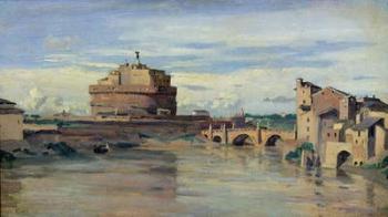 Castel Sant' Angelo and the River Tiber, Rome (oil on paper) | Obraz na stenu
