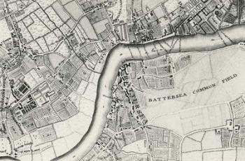 Map of Battersea & Chelsea, 1748 (engraving) | Obraz na stenu