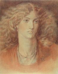 Head of a Woman, called Ruth Herbert, 1876 (red & black chalk on paper) | Obraz na stenu