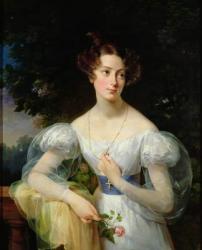 Portrait of Hortense Ballu, future Madame Alphonse Jacob-Desmalter, c.1832-37 (oil on canvas) | Obraz na stenu