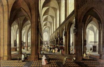 Interior of Antwerp Cathedral, c.1650 (oil on panel) | Obraz na stenu