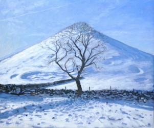 Hill and Tree, Derbyshire, 2008 (oil on canvas) | Obraz na stenu