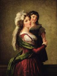 Madame Rousseau and her Daughter, 1789 (oil on canvas) | Obraz na stenu