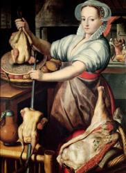 Martha Preparing Dinner for Jesus (oil on canvas) | Obraz na stenu
