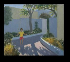 Girl Skipping, Santorini, 2002 (oil on canvas) | Obraz na stenu