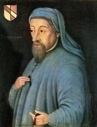 Geoffrey Chaucer, c.1343-1400, aka the Father of English literature. English author, poet, philosopher, bureaucrat, and diplomat. From Impressions of English Literature, published 1944. | Obraz na stenu