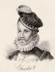 Charles IX, 1550  1574. King of France. From Crabb's Historical Dictionary, published 1825. | Obraz na stenu