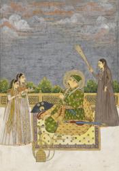 Emperor Muhammad Shah, c.1735 (opaque watercolour, gold, and ink on paper) | Obraz na stenu